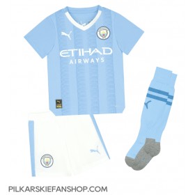 Koszulka piłkarska Manchester City Julian Alvarez #19 Strój Domowy dla dzieci 2023-24 tanio Krótki Rękaw (+ Krótkie spodenki)